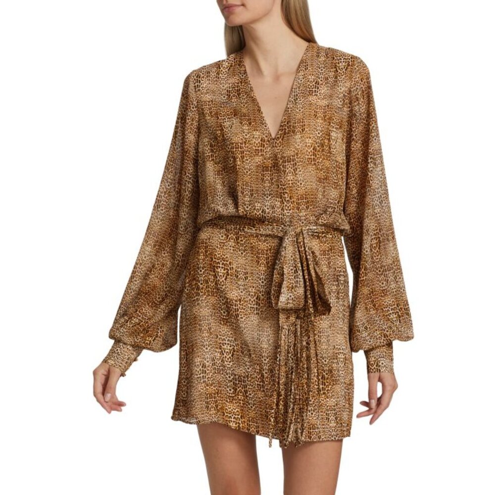 Alexis Dula leopard-print chiffon mini dress